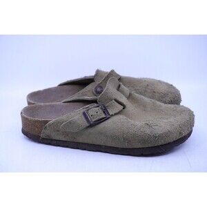 Birkenstock Boston Women's Size EU 36 US L5 Leather Taupe Soft Footbed Clogs.